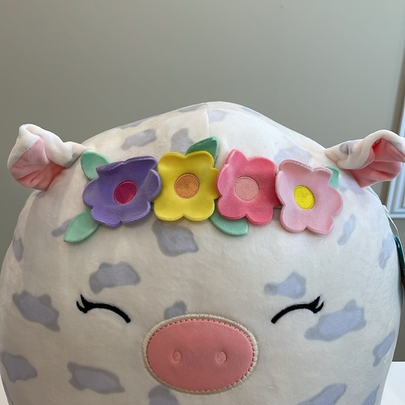 NWT 16” Rosie the Spotted Pig with Flower Crown Squishmallow - Picture 2 of 7